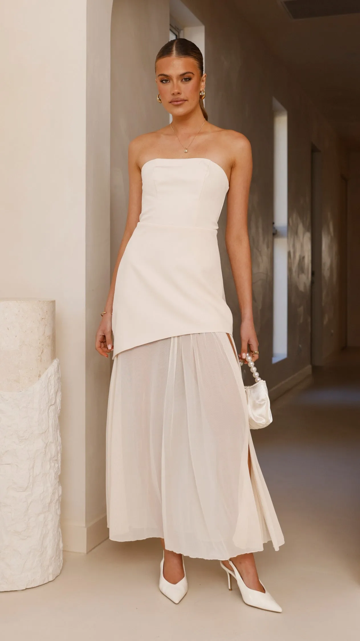 Fenella Asymmetrical Maxi Dress - Butter sold by Billy J product image thumbnail 5