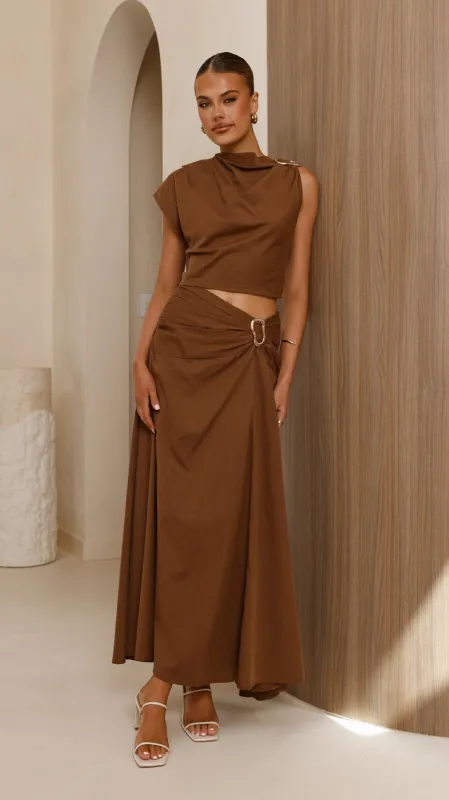Delphine Maxi Skirt - Chocolate sold by Billy J