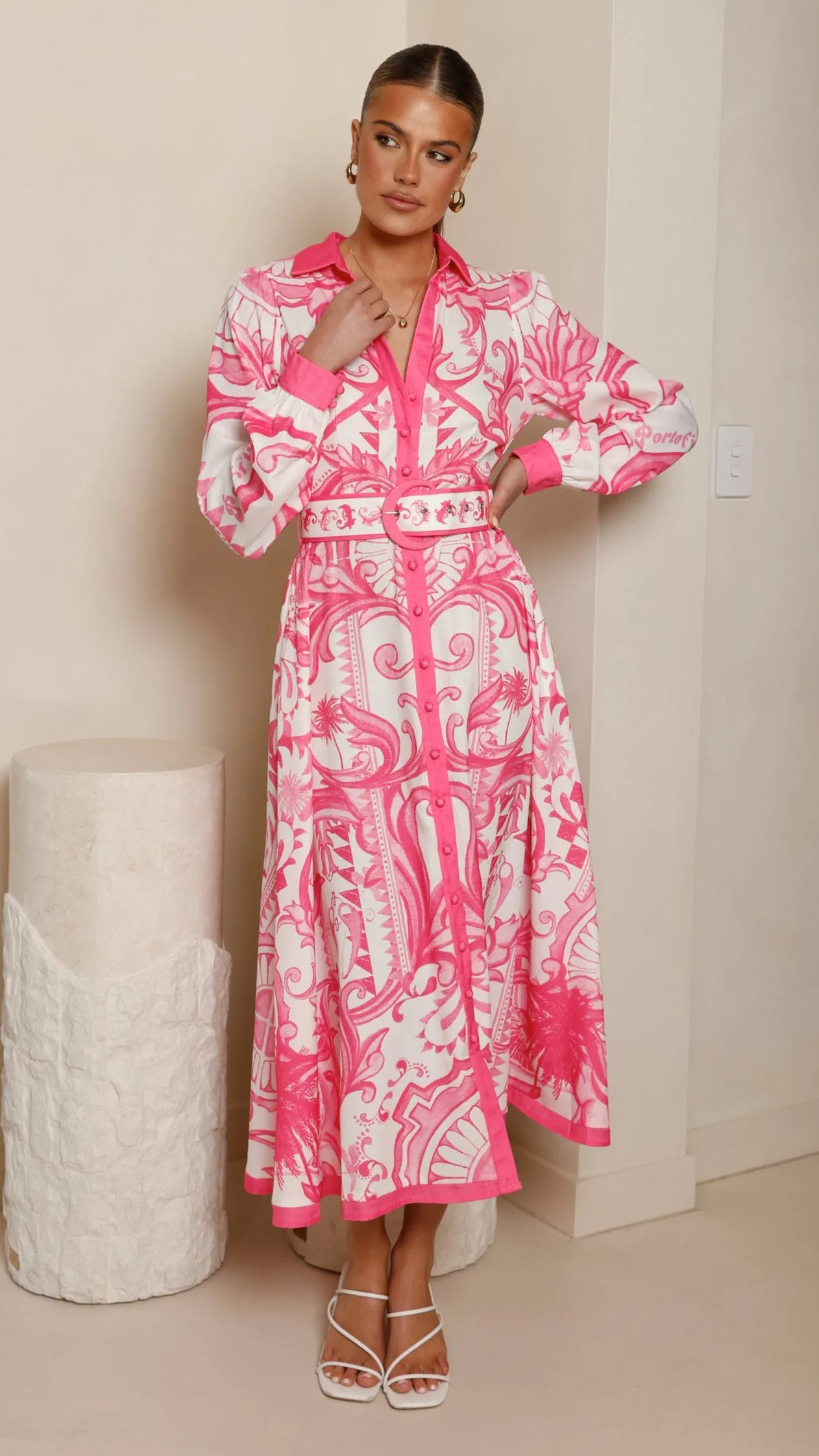 Madeline Long Sleeve Midi Dress - Portofino Cherry Jam sold by Billy J product image thumbnail 4