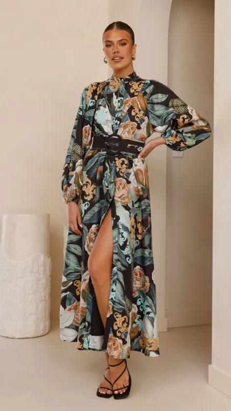 Carmal Long Sleeve Maxi Dress - Donatella Noir sold by Billy J