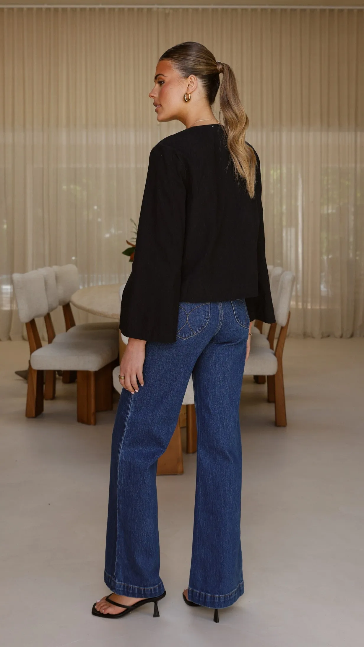 Kiera Tie Front Top - Black sold by Billy J product image thumbnail 2