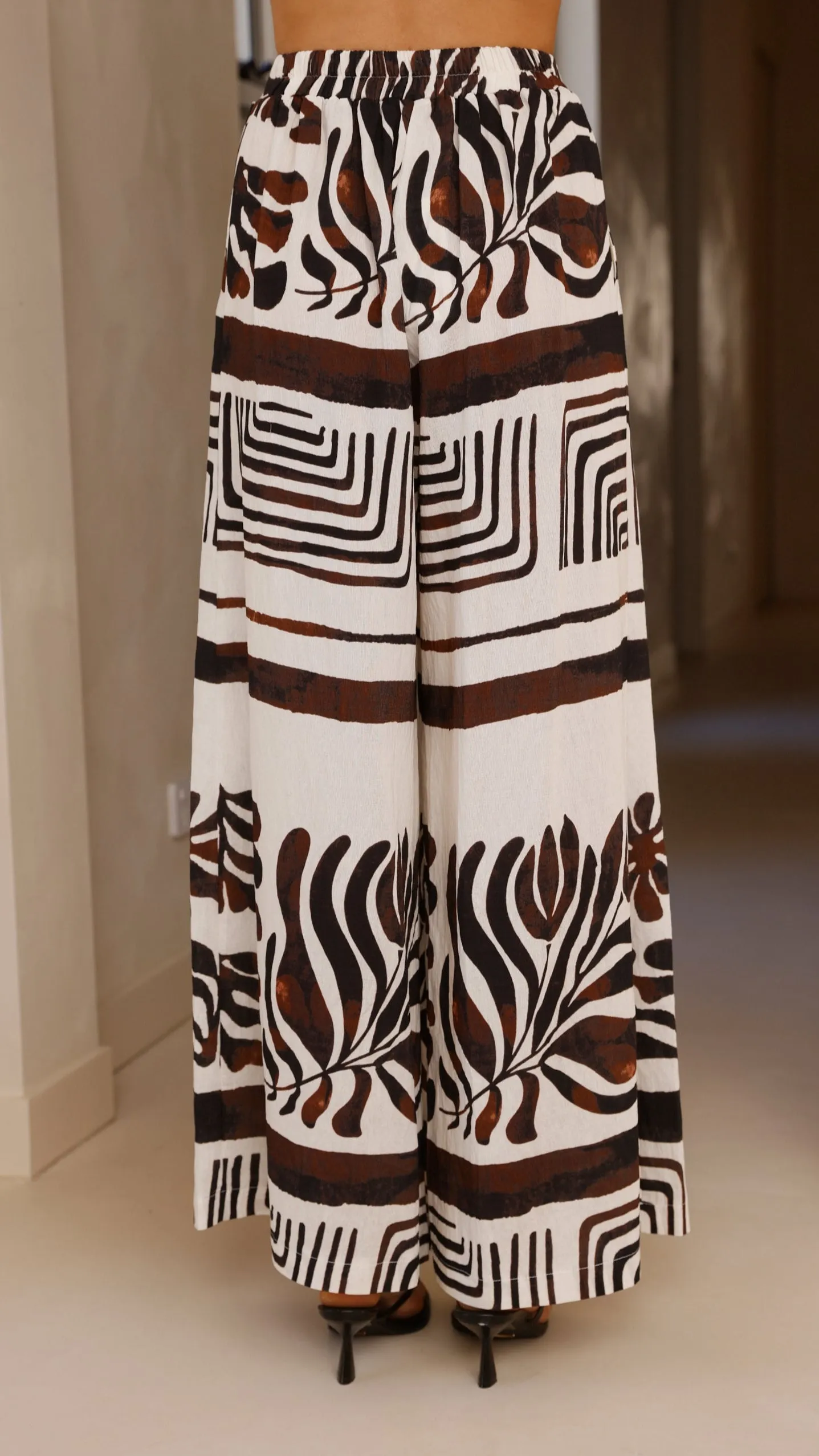 Briar Wide Leg Pants - Chocolate Abstract sold by Billy J product image thumbnail 3
