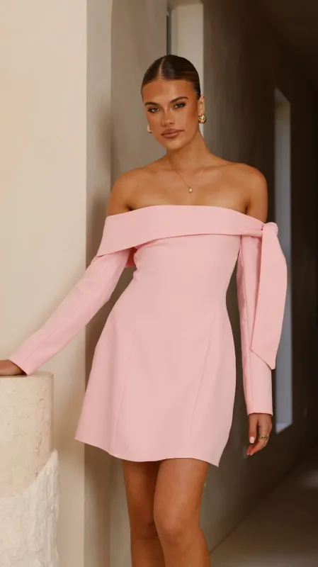 Halen Long Sleeve Mini Dress - Pink sold by Billy J