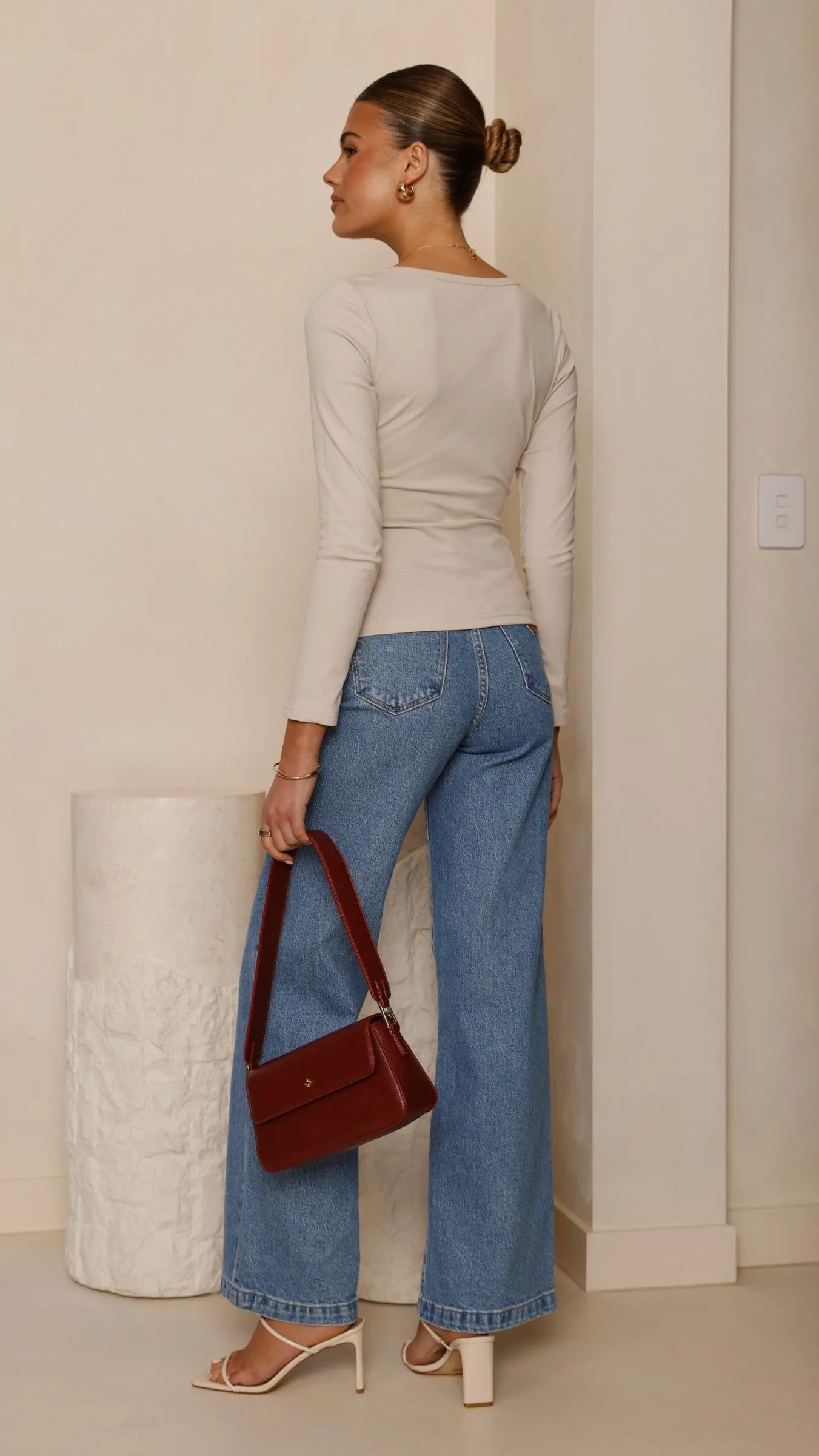 Addison Long Sleeve Top - Stone sold by Billy J product image thumbnail 2