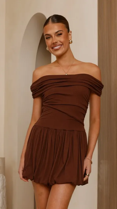 Manalla Mini Dress - Brown sold by Billy J