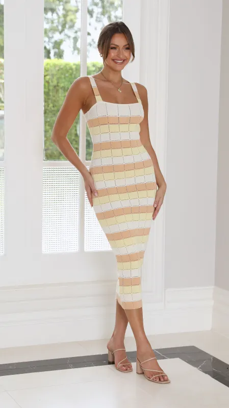 Mikayla Midi Dress - Lemon sold by Billy J