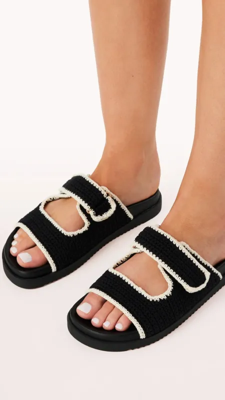 Abbot Sandals - Black / White Contrast sold by Billy J