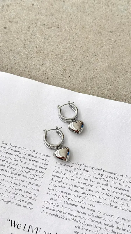 Varick Heart Earrings - Silver sold by Billy J