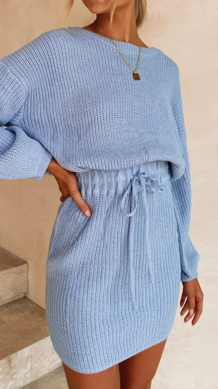 Feya Knit Mini Dress - Blue sold by Billy J