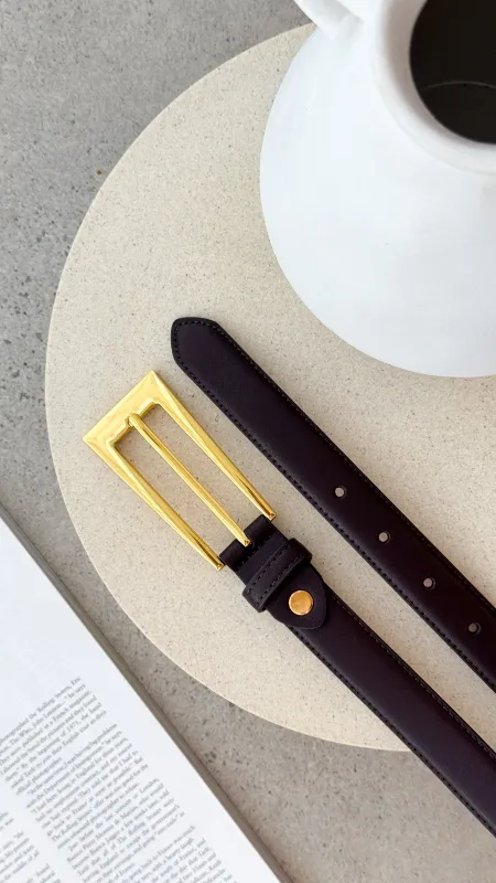 Stacey Belt - Coco / Gold sold by Billy J