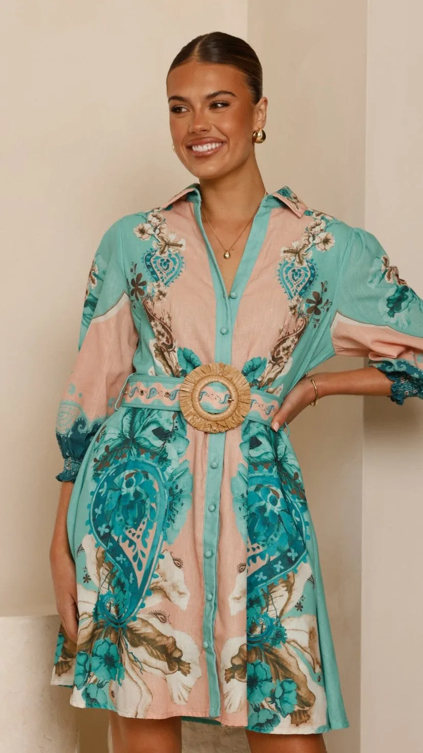 Macy Mini Dress - Willow Print sold by Billy J