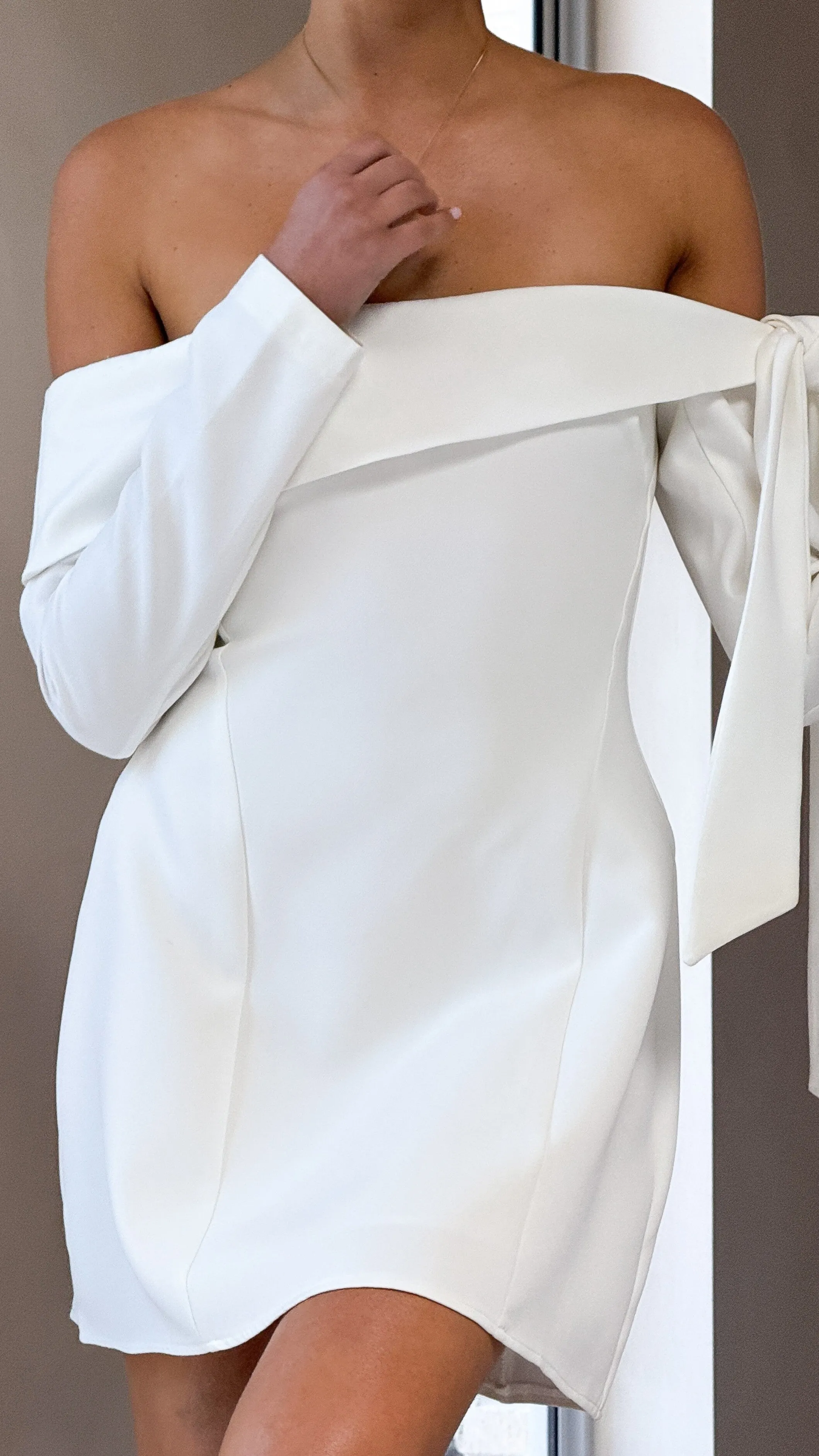 Halen Long Sleeve Mini Dress - White sold by Billy J product image thumbnail 4