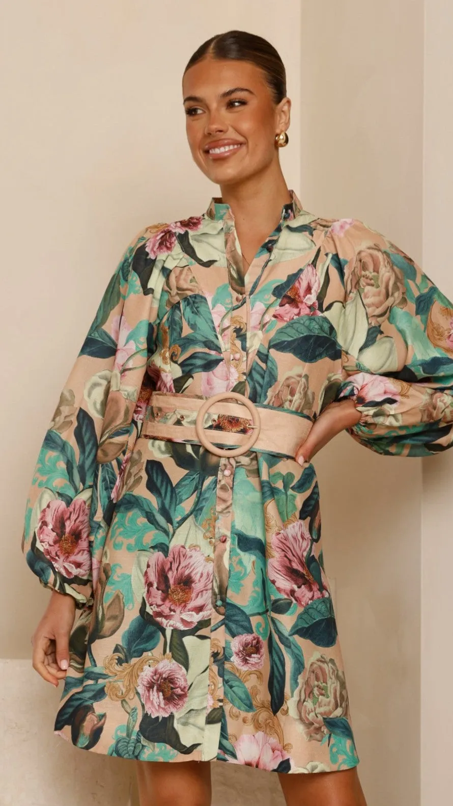 Katy Mini Dress - Mocha Rose sold by Billy J