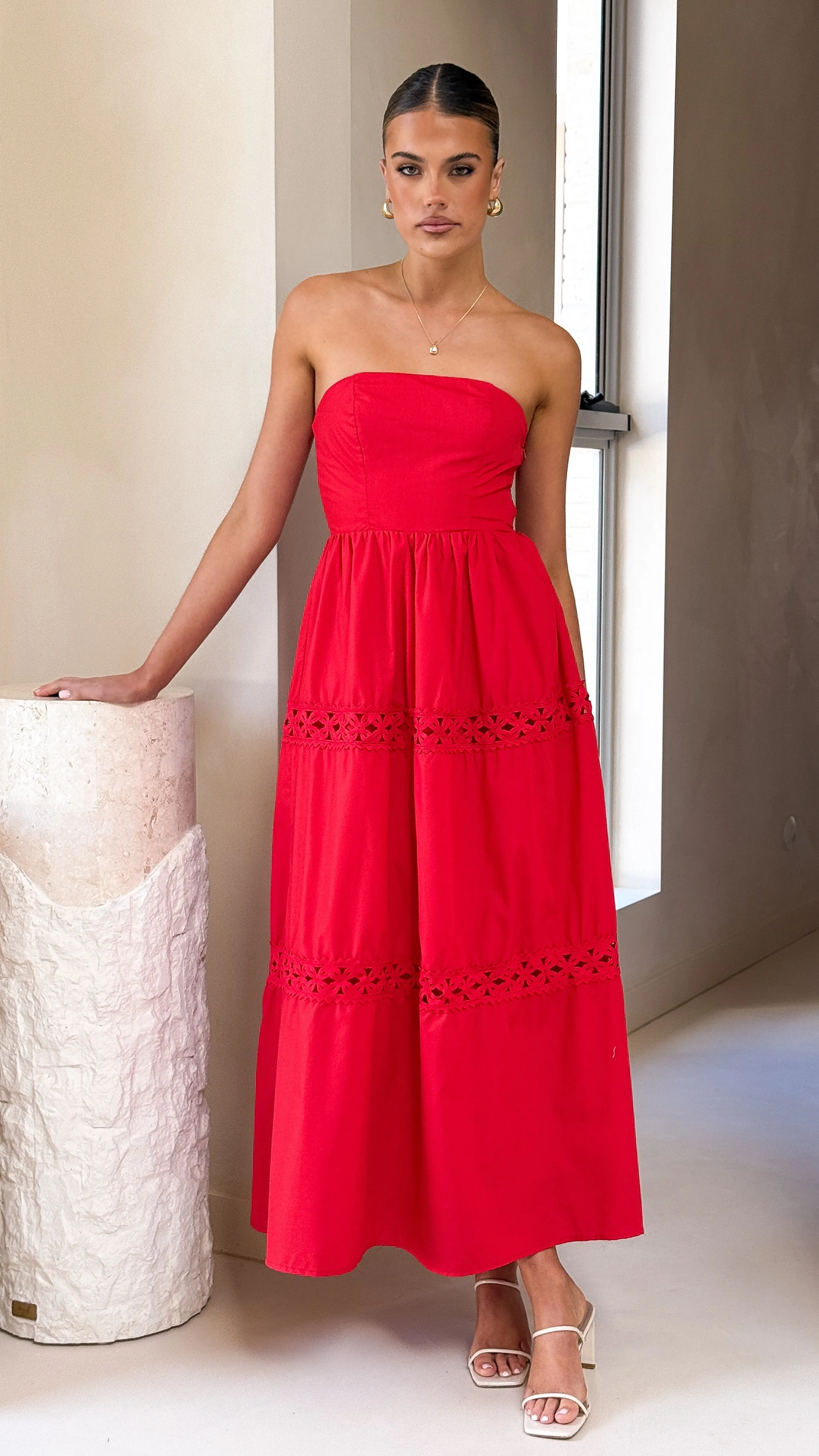 Silene Maxi Dress - Red sold by Billy J product image thumbnail 4