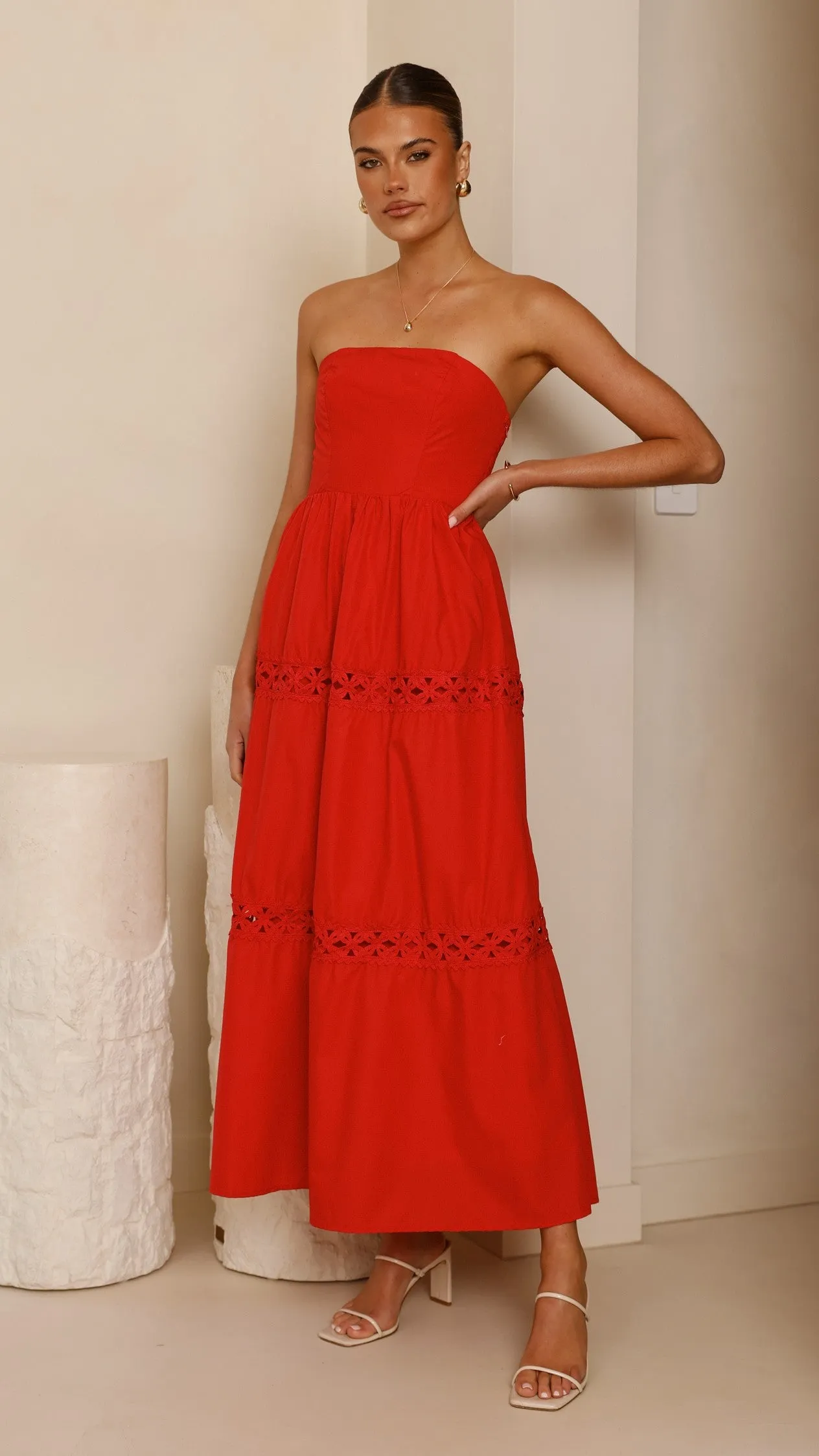 Silene Maxi Dress - Red sold by Billy J product image thumbnail 5