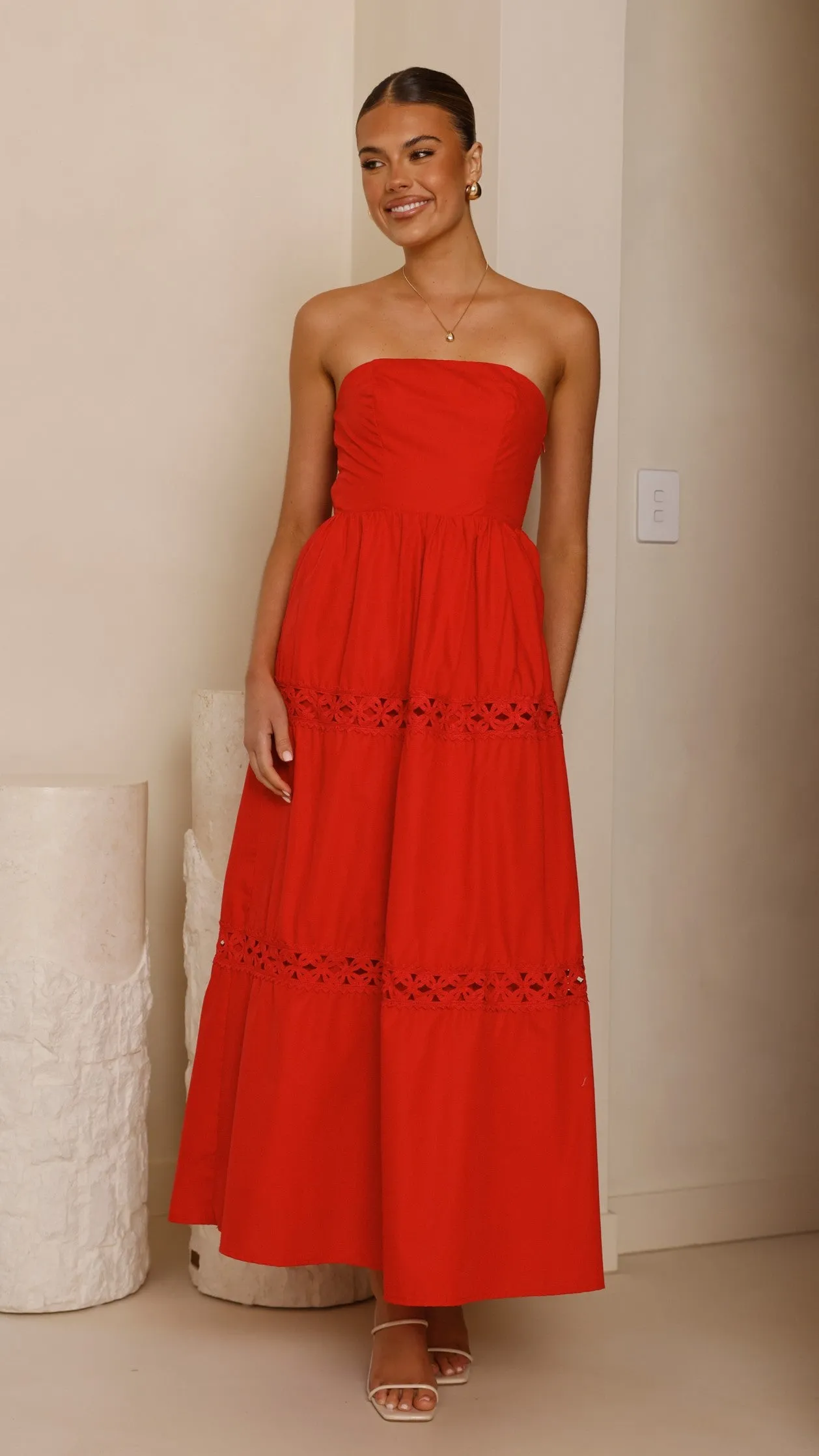 Silene Maxi Dress - Red sold by Billy J