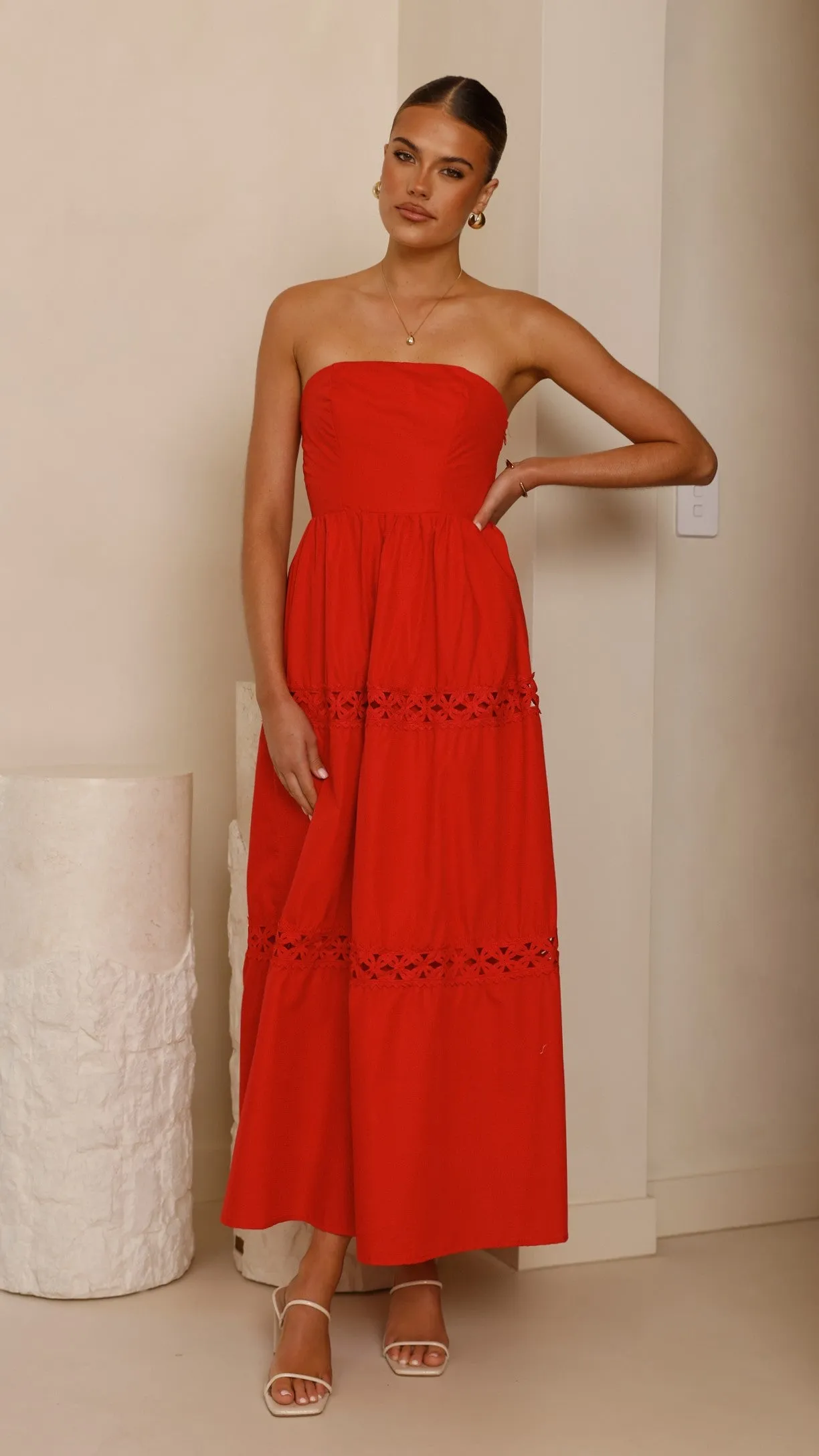 Silene Maxi Dress - Red sold by Billy J product image thumbnail 3
