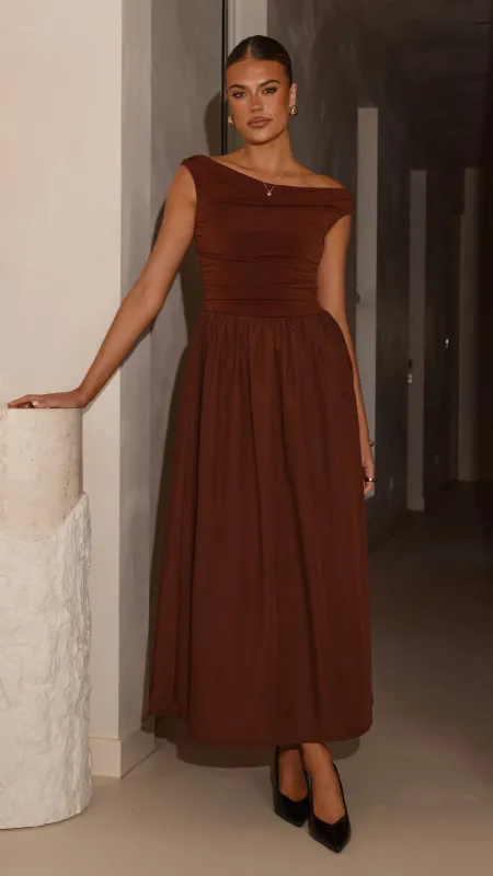 Immy Midi Dress - Brown sold by Billy J