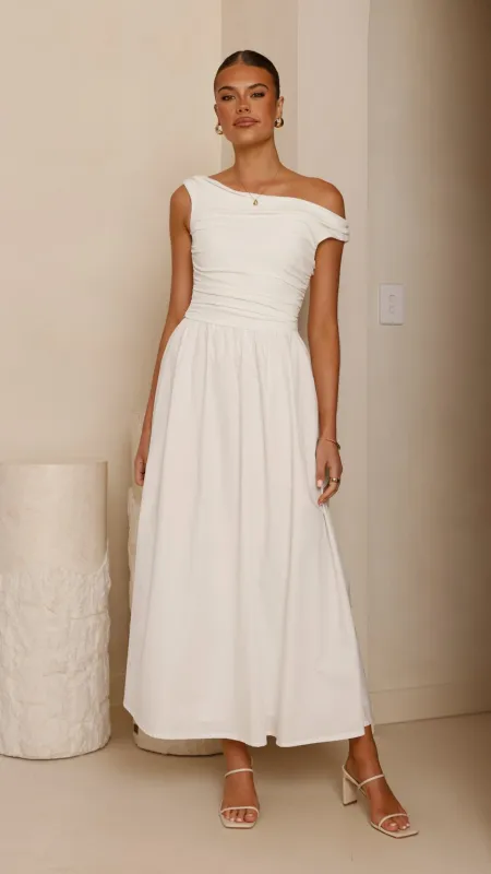 Immy Midi Dress - White sold by Billy J