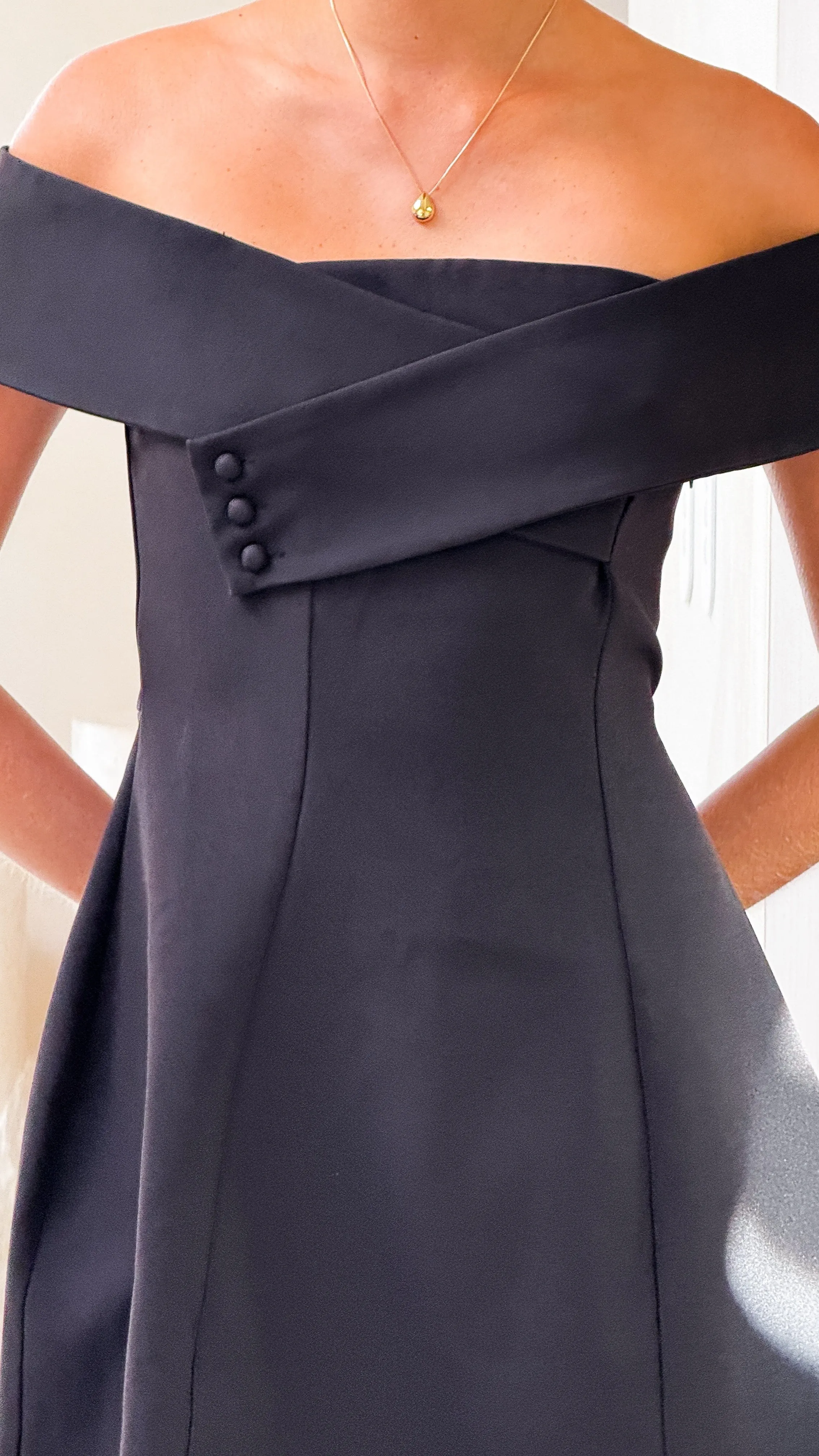 Zyan Off Shoulder Mini Dress - Black sold by Billy J product image thumbnail 5