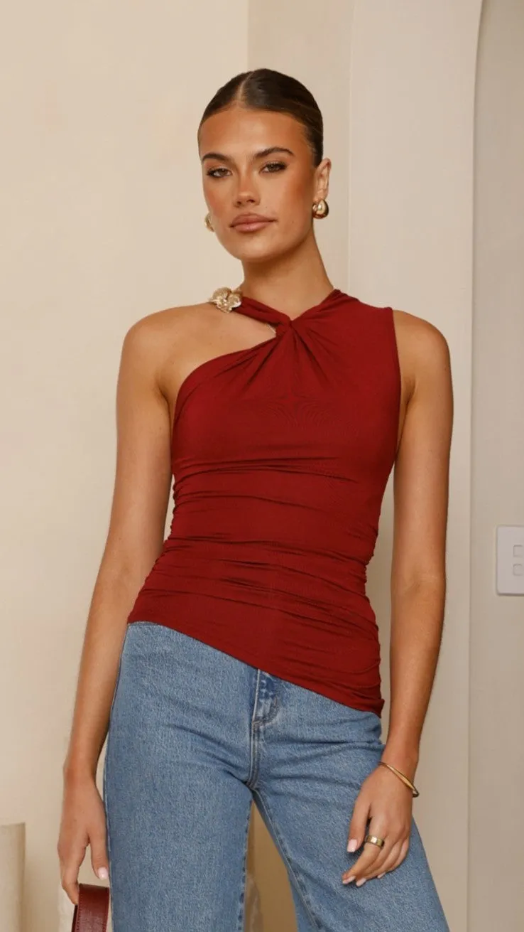 Emerson Top - Burgundy sold by Billy J