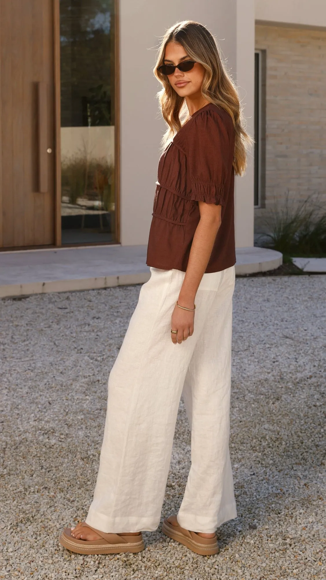 Kai Short Sleeve Top - Brown sold by Billy J product image thumbnail 2