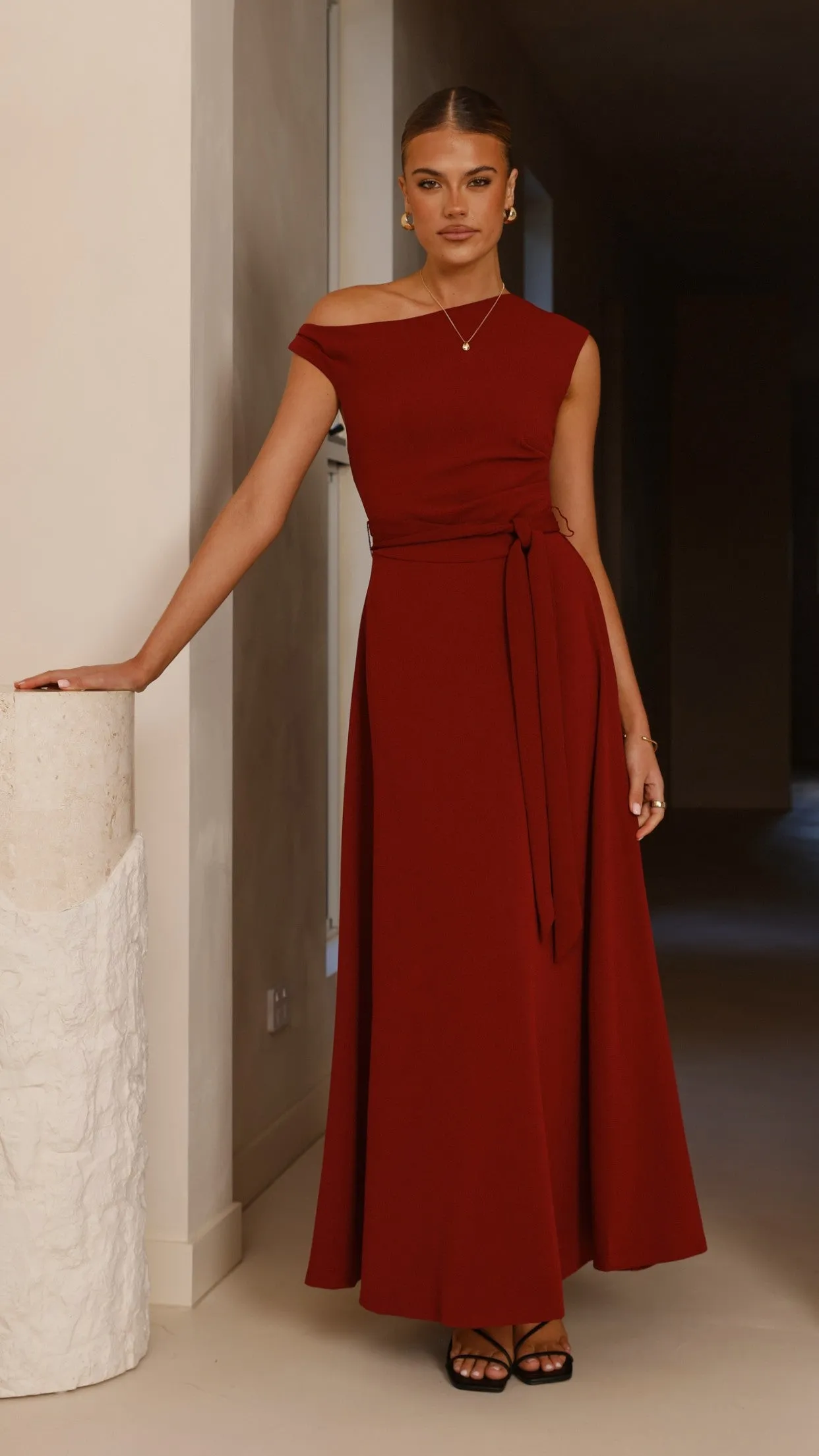 Gemma Maxi Dress - Burgundy sold by Billy J