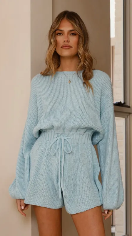 Sol Knit Playsuit - Blue sold by Billy J