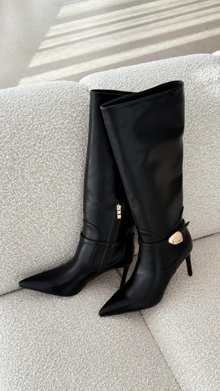 Druella Heeled Boot - Black sold by Billy J