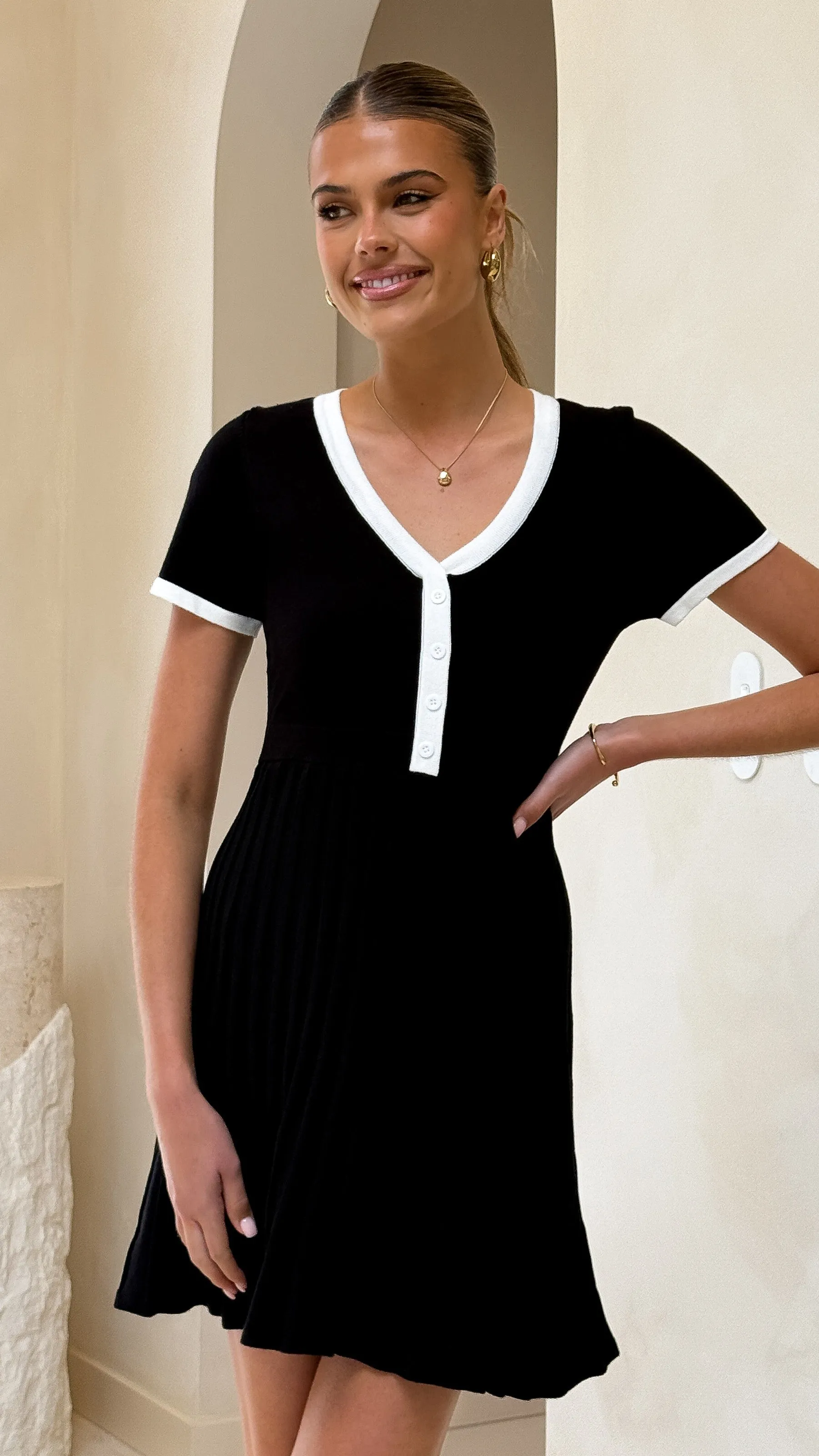 Kaylee Pleat Dress - Black sold by Billy J product image thumbnail 5