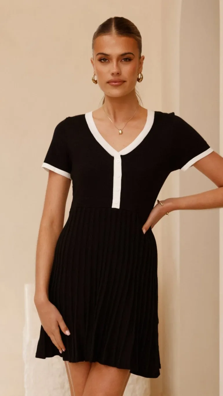 Kaylee Pleat Dress - Black sold by Billy J