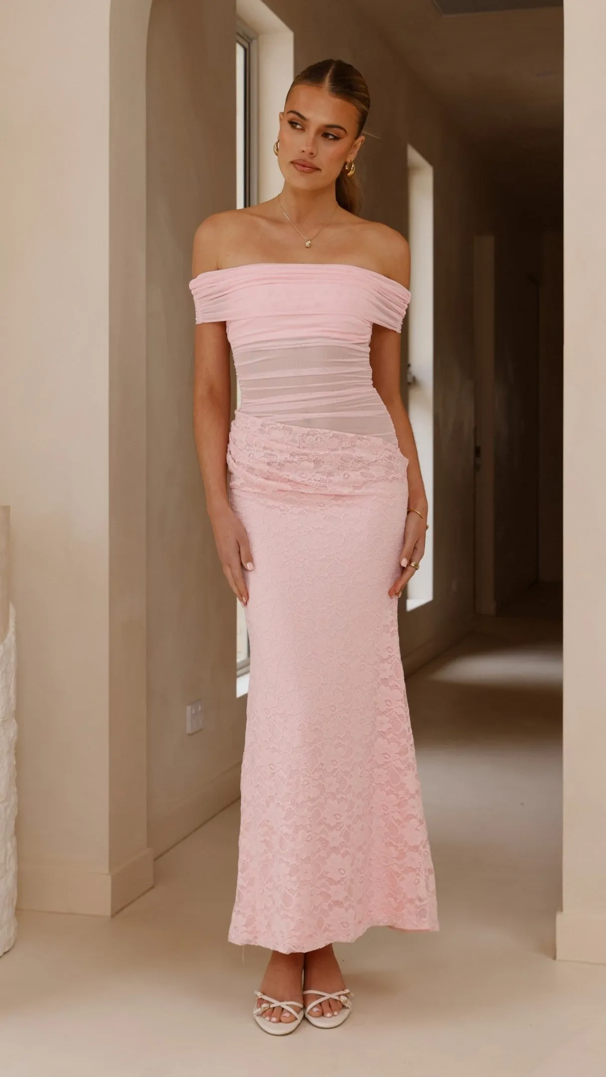 Tiarna Off The Shoulder Maxi Dress - Pink sold by Billy J product image thumbnail 5