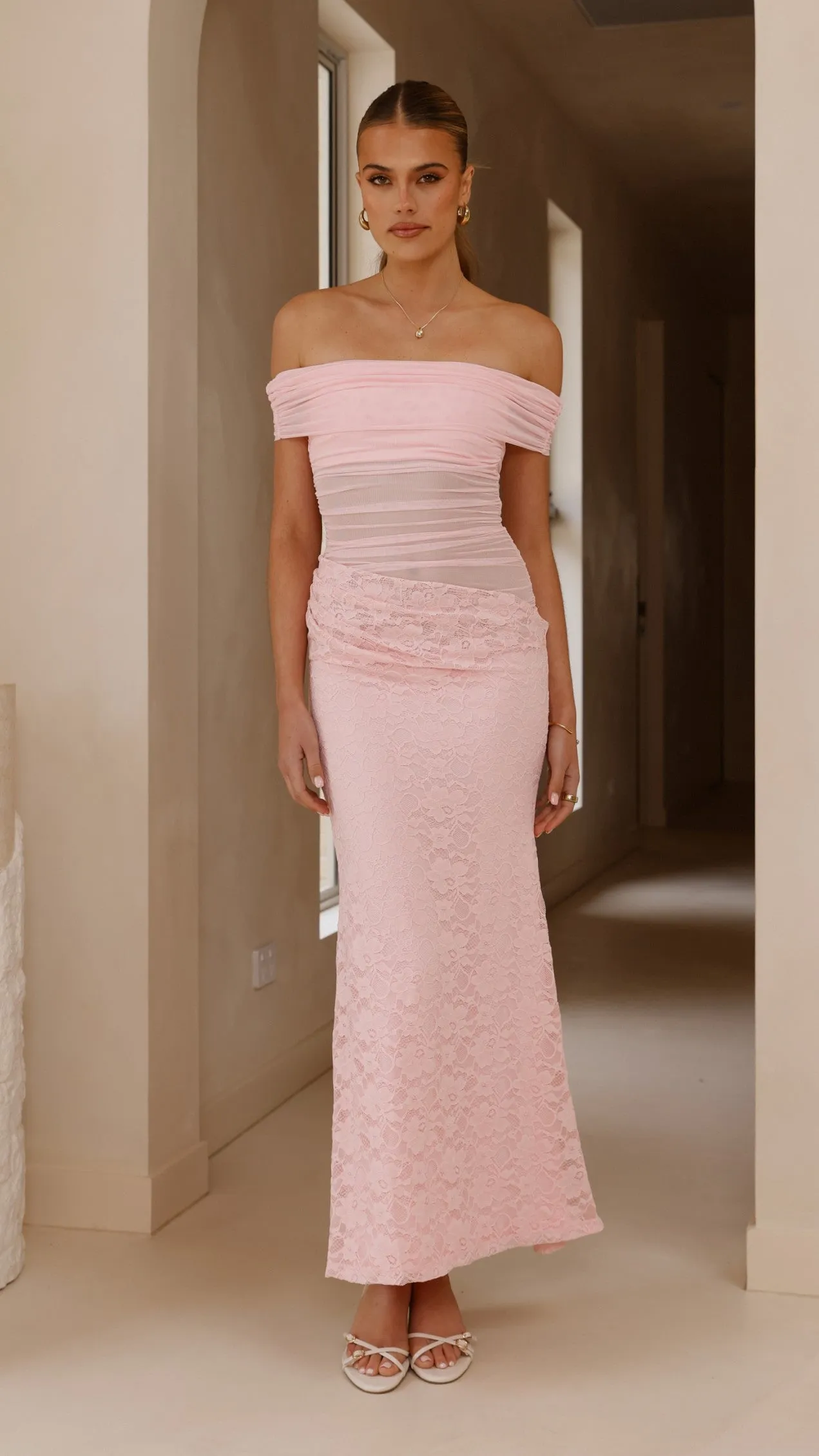 Tiarna Off The Shoulder Maxi Dress - Pink sold by Billy J product image thumbnail 4