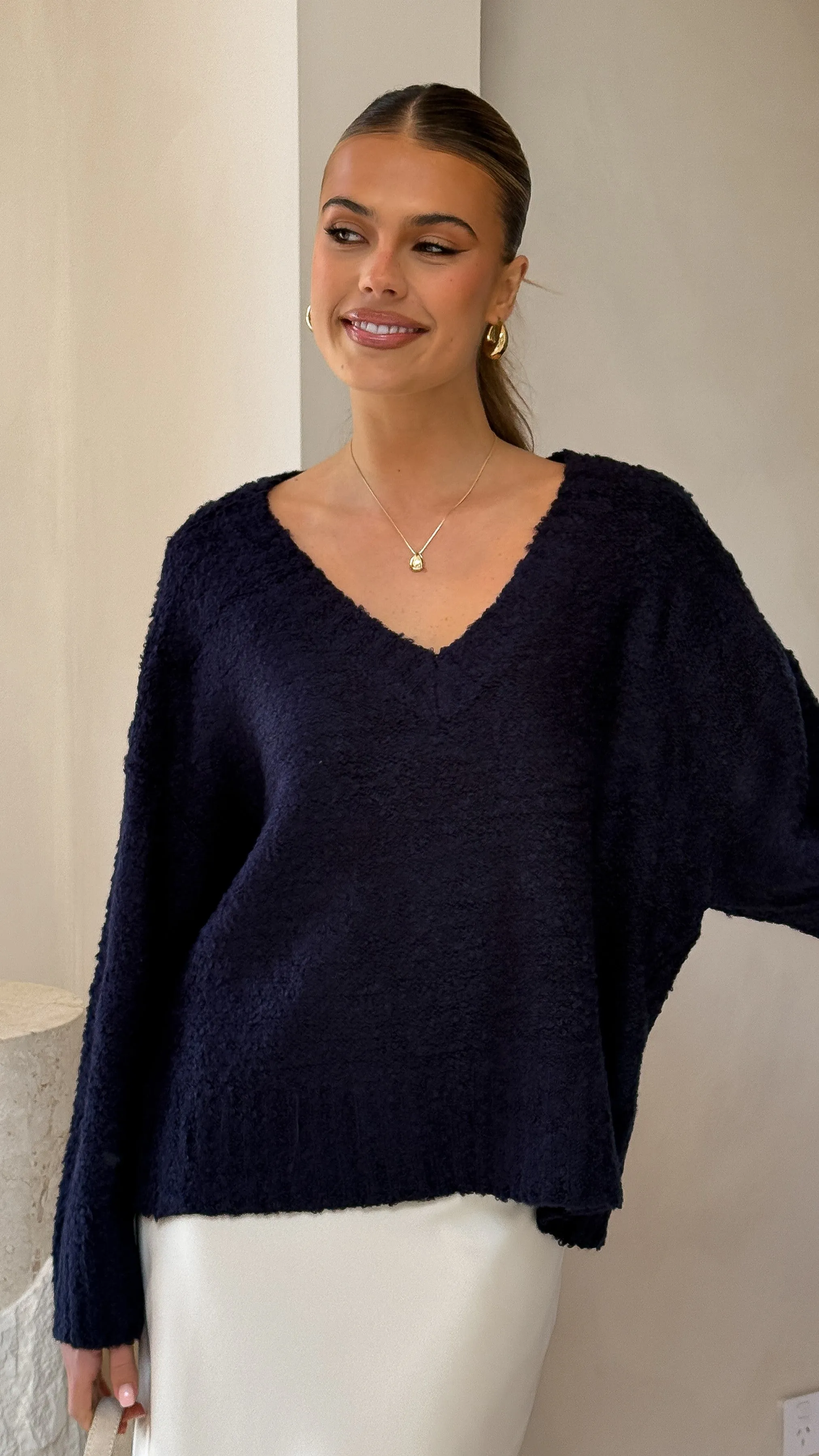 Silas Knit Top - Navy sold by Billy J product image thumbnail 3