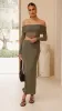 Blaire Off The Shoulder Maxi Dress - Olive sold by Billy J