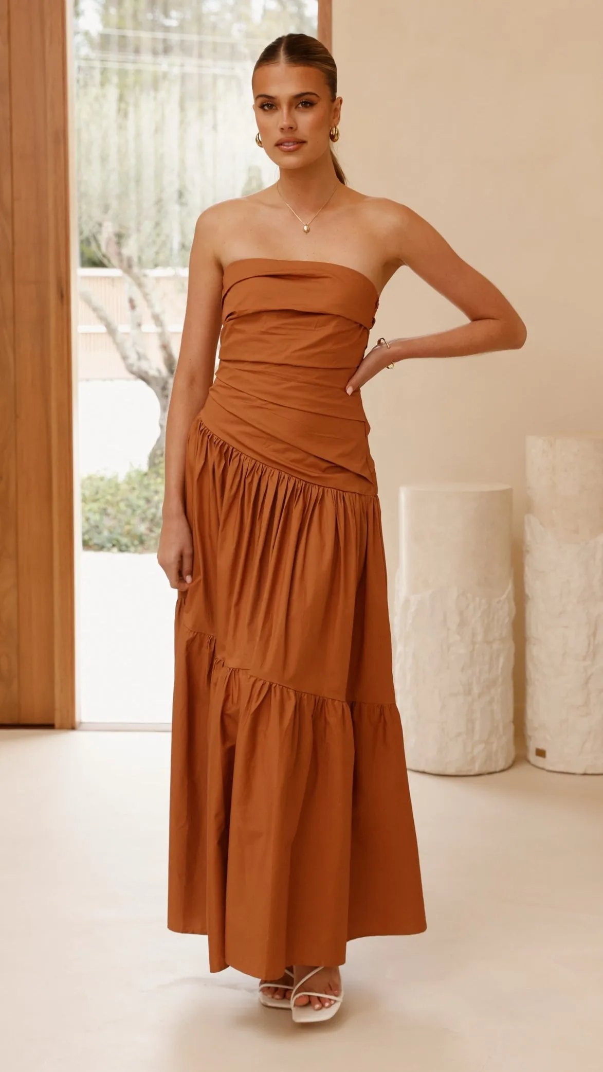 Lola Maxi Dress - Chocolate sold by Billy J product image thumbnail 3