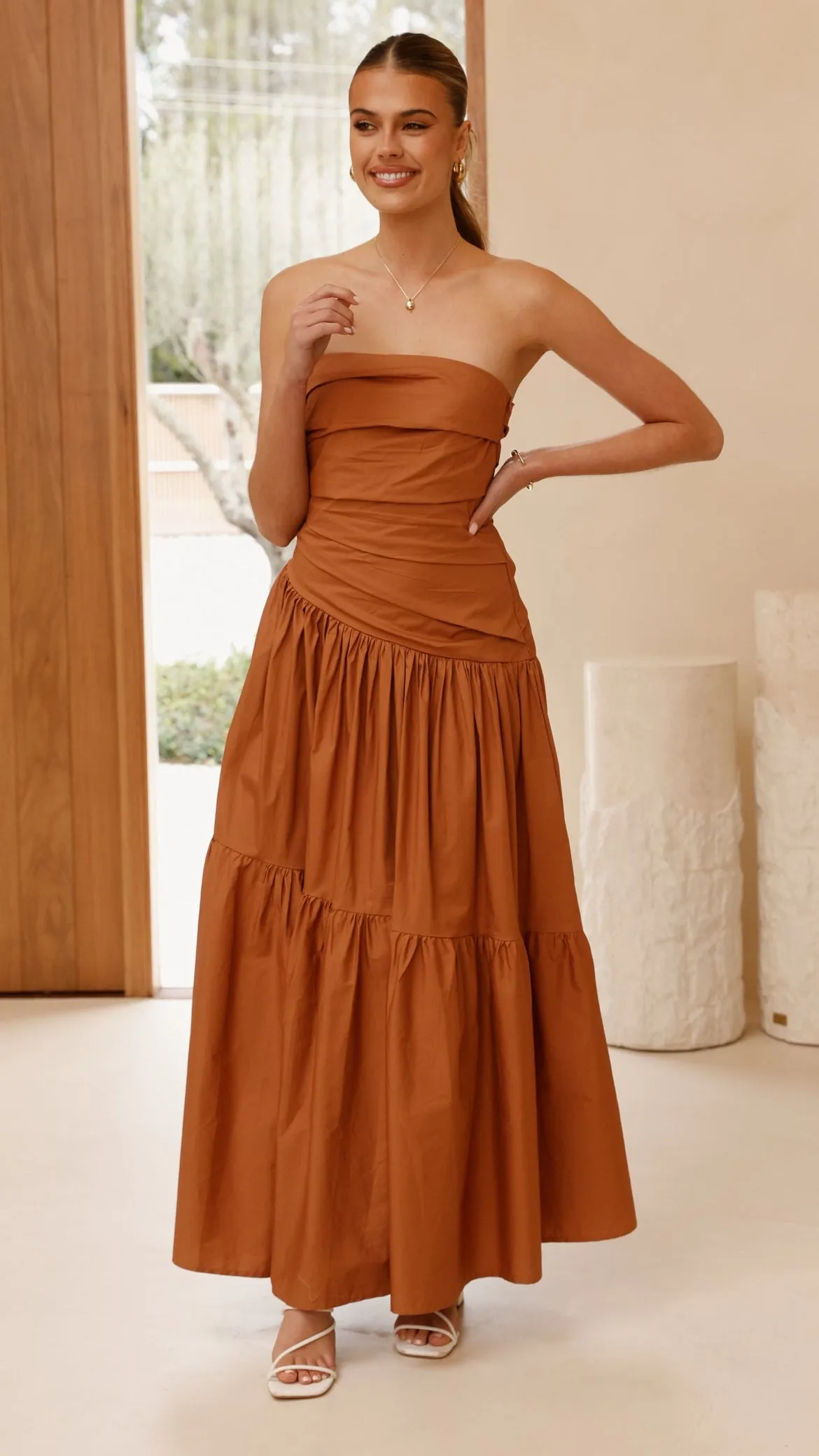 Lola Maxi Dress - Chocolate sold by Billy J