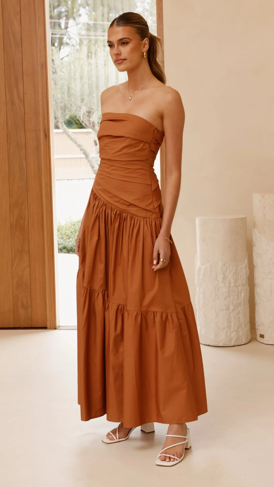 Lola Maxi Dress - Chocolate sold by Billy J product image thumbnail 5