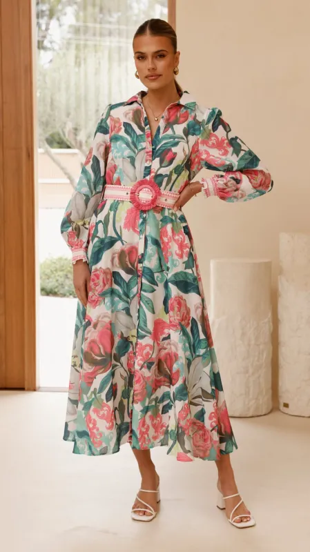 Aida Long Sleeve Maxi Dress - Spritz Pink sold by Billy J