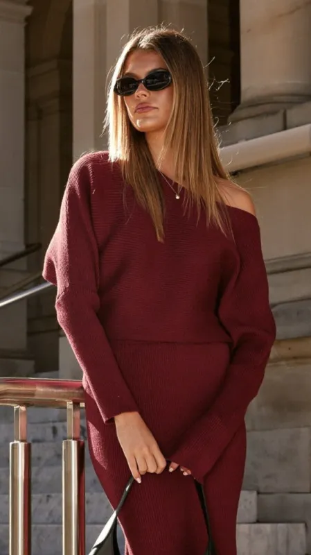 Iluka Knit Top - Burgundy sold by Billy J