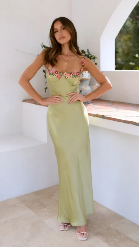 Aurora Maxi Dress - Lime sold by Billy J