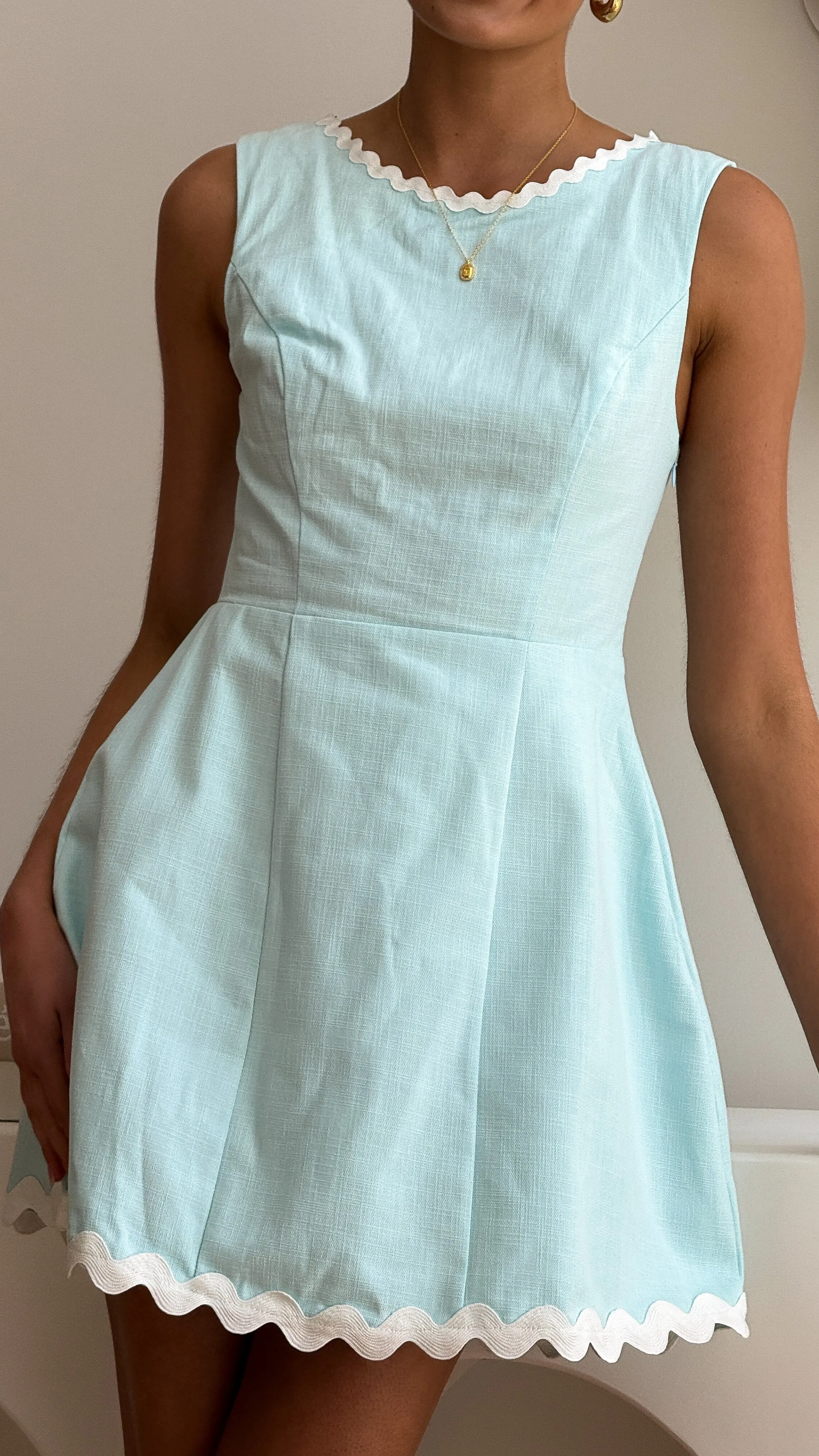 Aceline Mini Dress - Blue/White sold by Billy J product image thumbnail 4