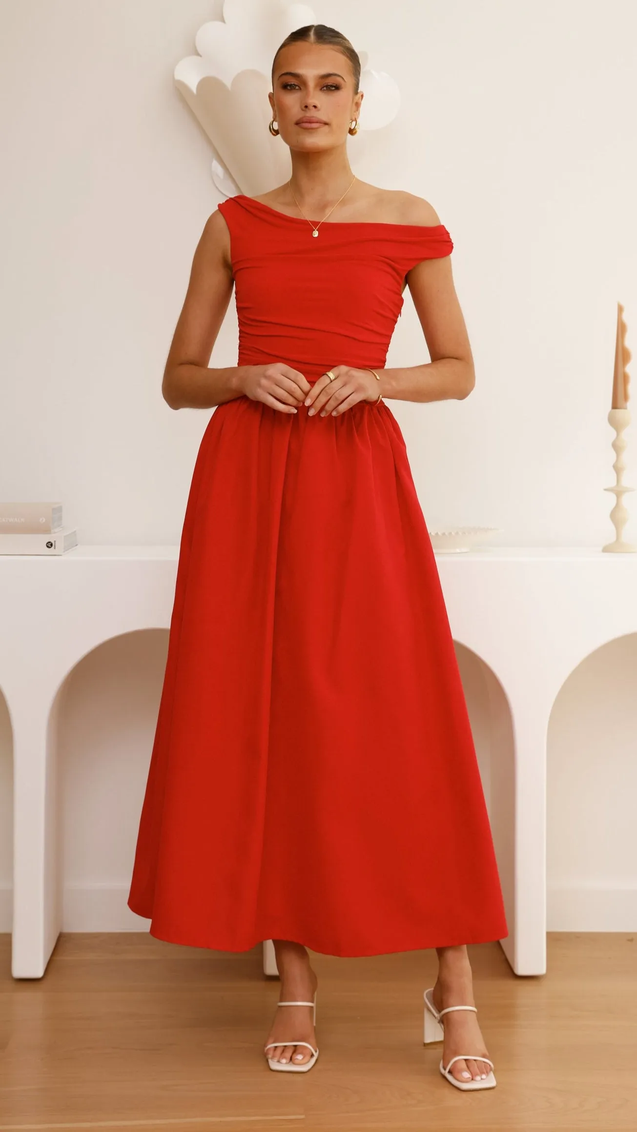 Immy Midi Dress - Red sold by Billy J product image thumbnail 4