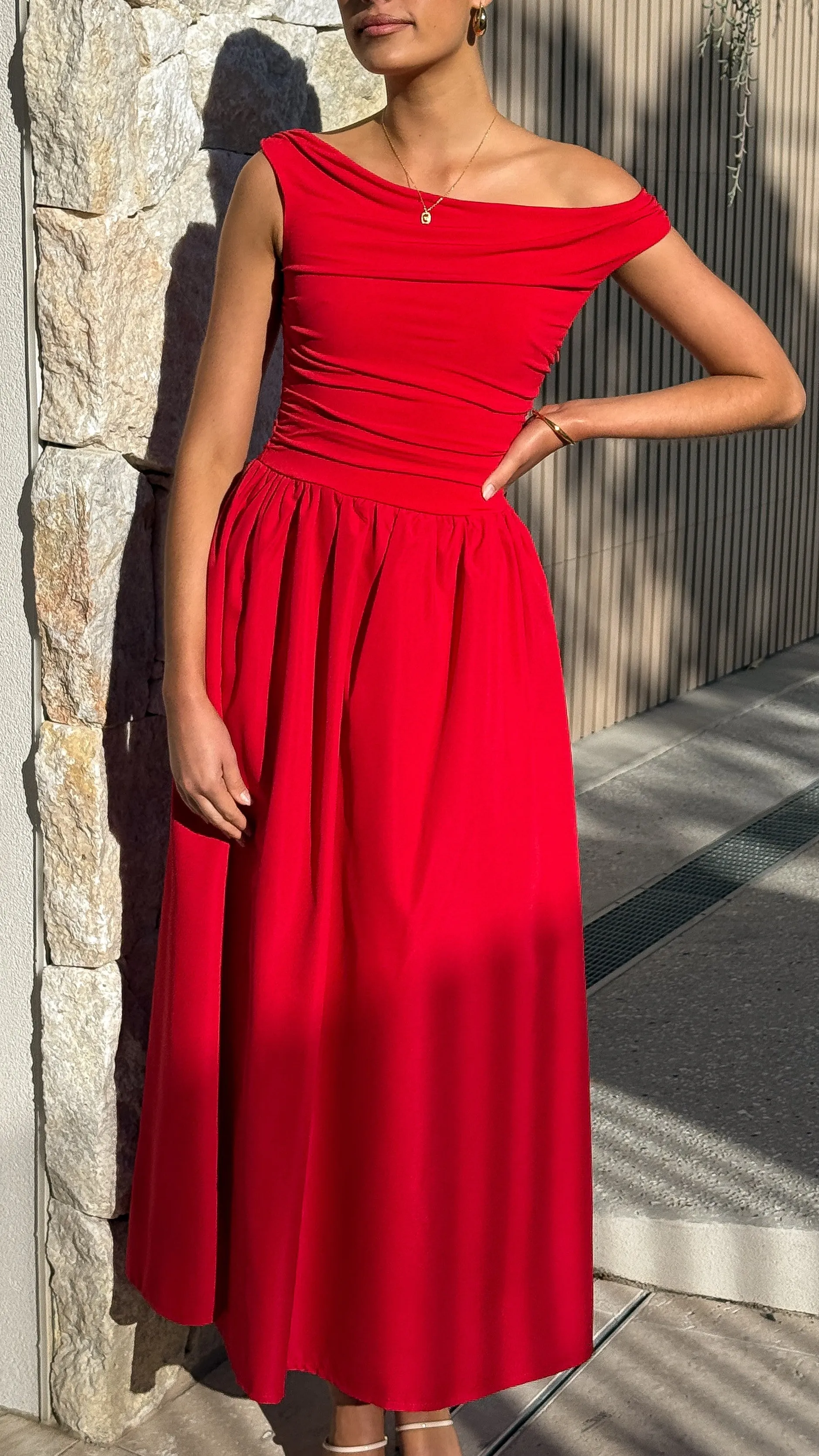 Immy Midi Dress - Red sold by Billy J product image thumbnail 3