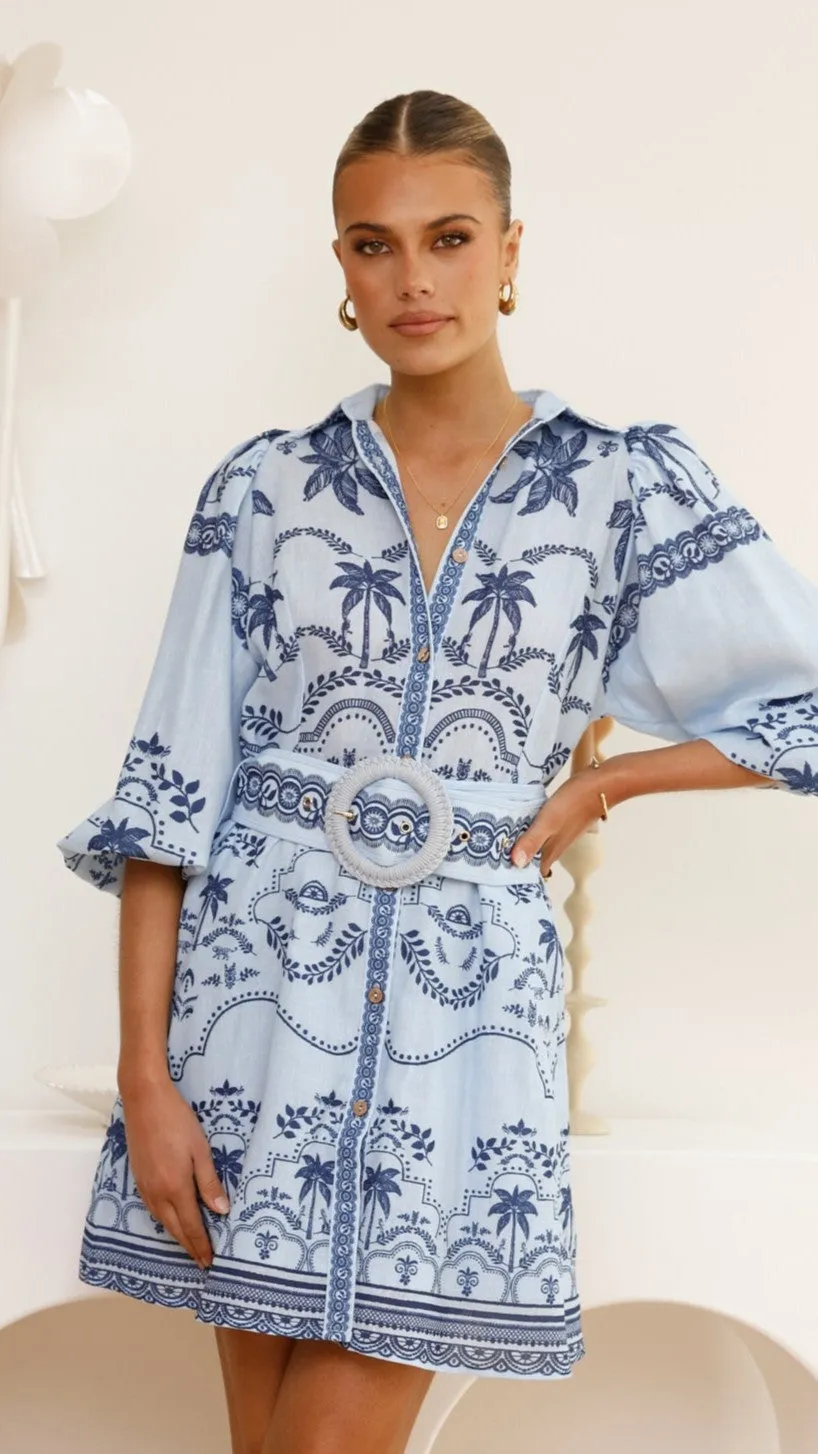 Xander Long Sleeve Mini Dress - Indigo sold by Billy J