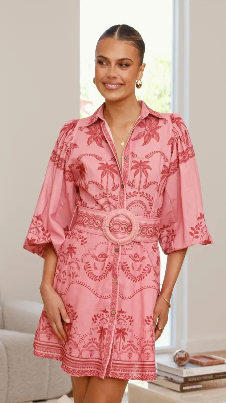 Xander Long Sleeve Mini Dress - Mulberry sold by Billy J