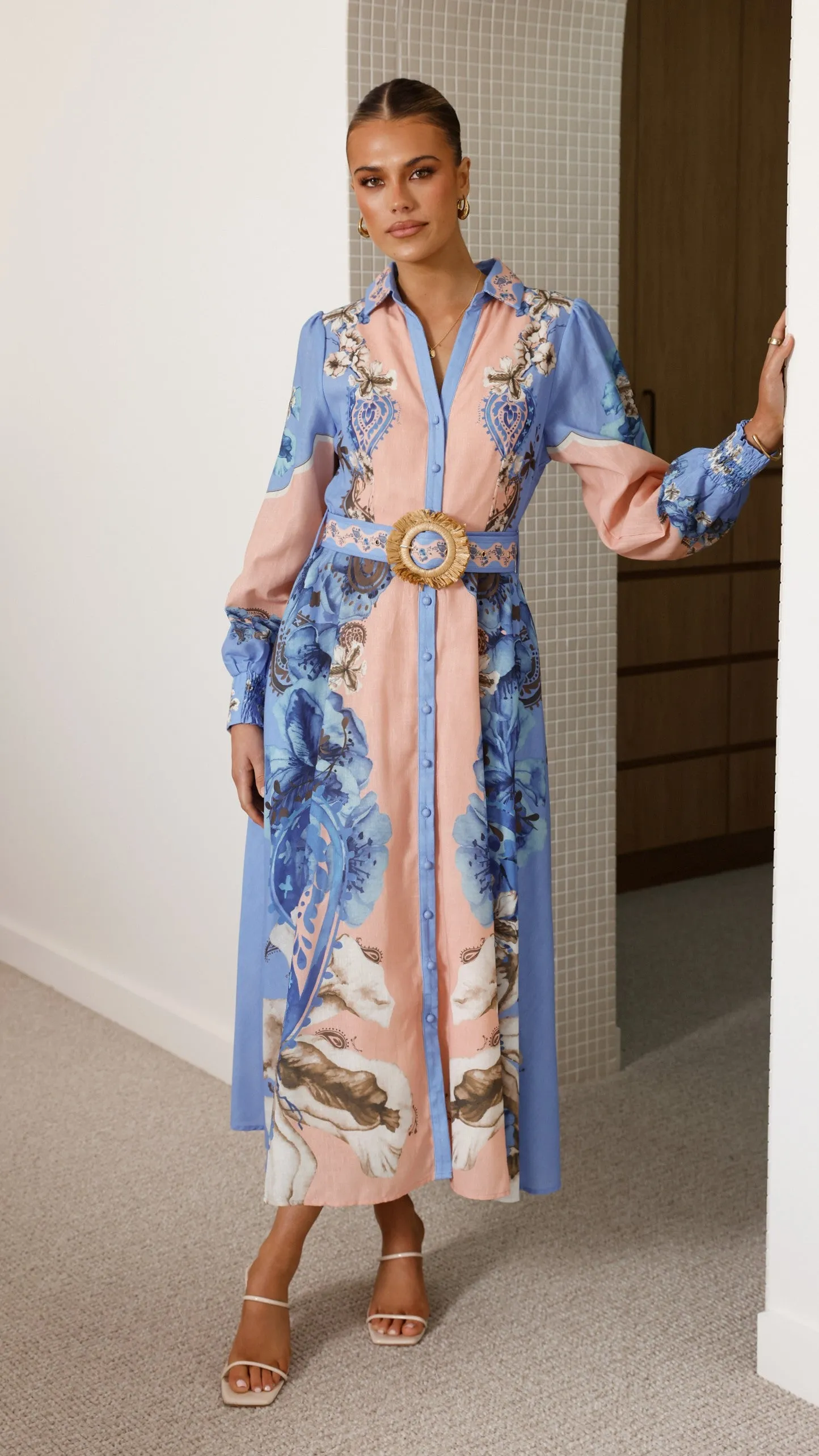 Naliah Long Sleeve Maxi Dress - Willow Blue sold by Billy J product image thumbnail 3