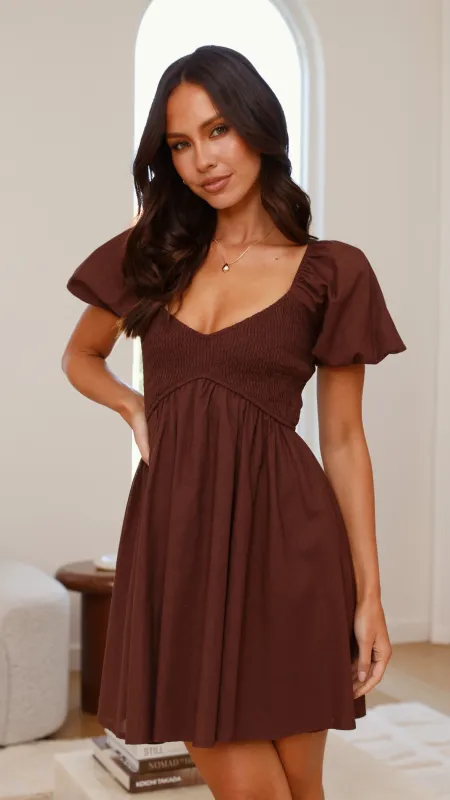 Sahirah Mini Dress - Brown sold by Billy J