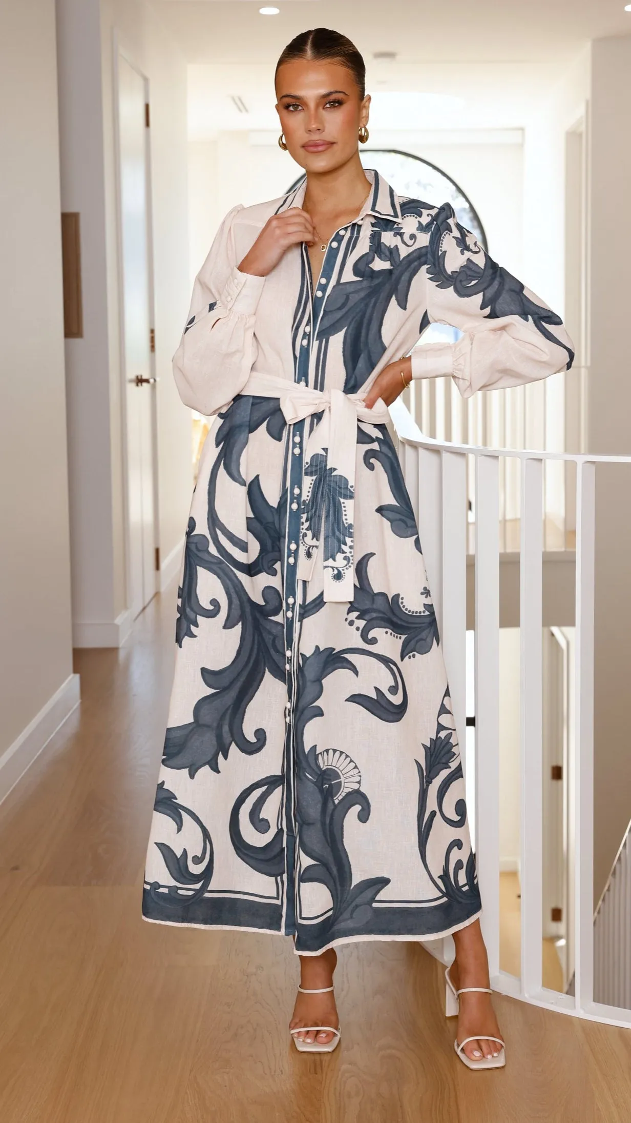 Lucia Long Sleeve Maxi Dress - Cream Zayna sold by Billy J