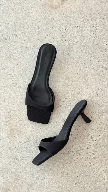 Meadow Heel - Black Grosgrain sold by Billy J